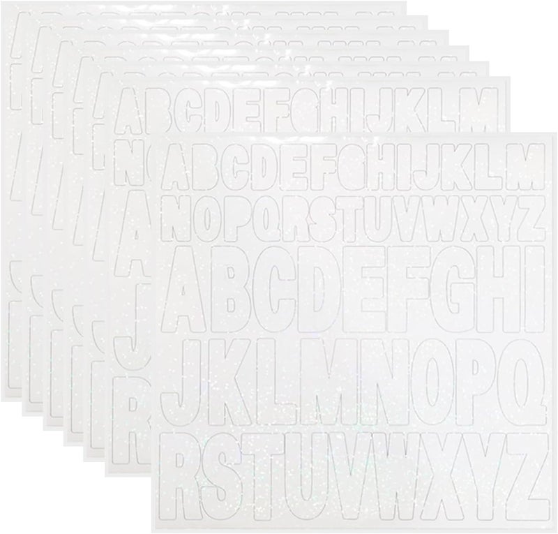 starboling Letter Stickers,2 Inch+1 Inch White Alphabet Sticker,Self Adhesive Vinyl for Crafts Outdoor Sign Wall Mailbox Windows Doors Car posterboard - Image 1